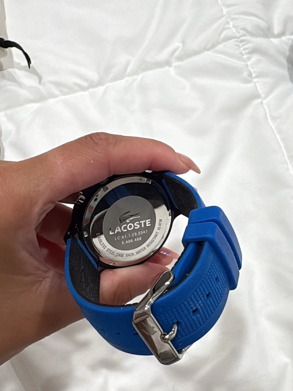 Lacoste Black Case Blue Strap Men's Sport Watch